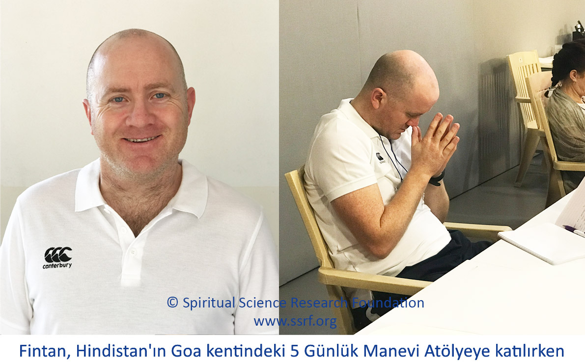 Fintan, Hindistan'ın Goa kentindeki 5 Günlük Manevi Atölyeye katılırken