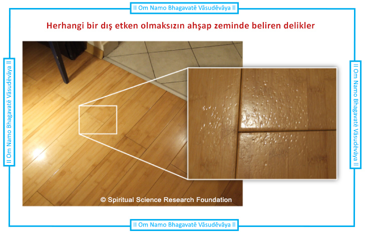 Herhangi bir dış etken olmaksızın ahşap zeminde beliren delikler