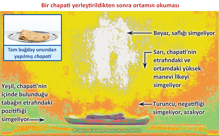 Bir chapati yerleştirildikten sonra ortamın okuması