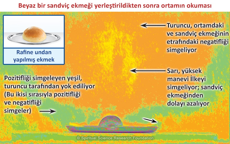 Beyaz bir sandviç ekmeği yerleştirildikten sonra ortamın okuması