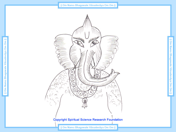 Gewöhnlicher Geist verzerrt die Gestalt des Gottesaspektes Ganesha