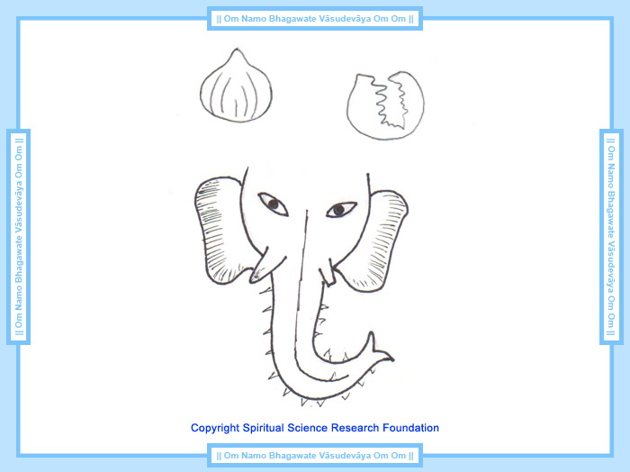 Gewöhnlicher Geist erschien in der Form des Gottesaspektes Ganesha