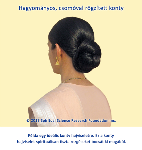Hagyományos, csomóval rögzített konty